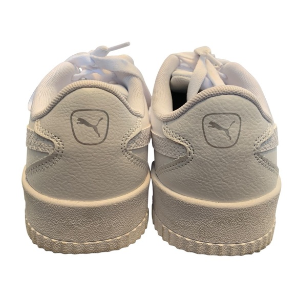 Puma Carina Crew Sneakers Womens 8 White Leather Low Top Cushioned Comfort - Picture 4 of 10